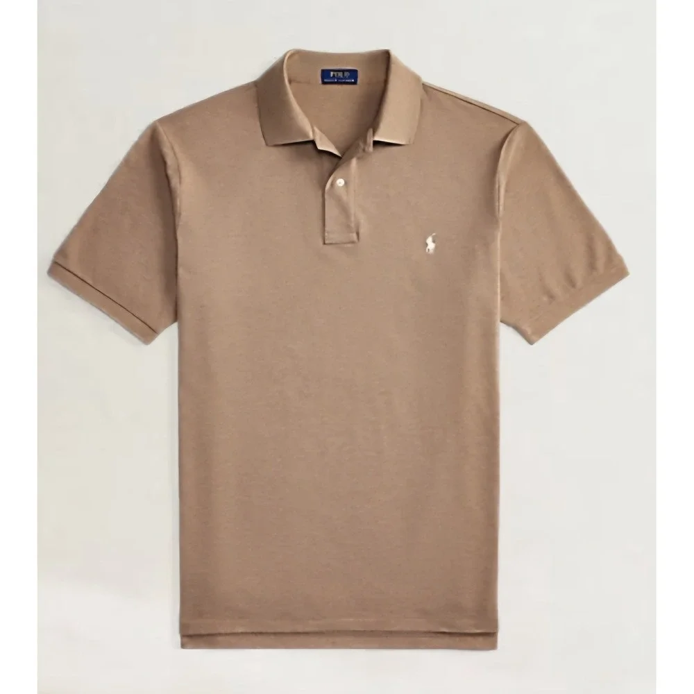 Polo Ralph Lauren Cotton Polo Shirt Men's Big & Tall 4XB Tan Brown Heather NWT